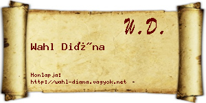 Wahl Diána névjegykártya